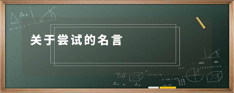 关于尝试的名言