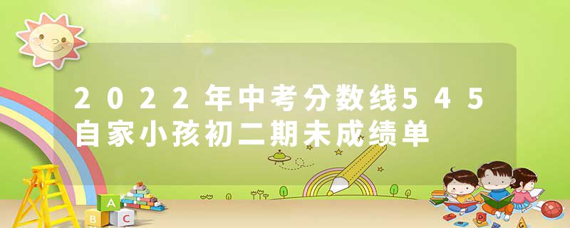 2022年中考分数线545自家小孩初二期未成绩单