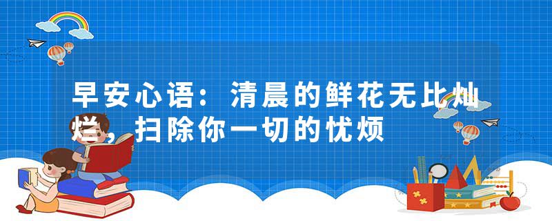 早安心语:清晨的鲜花无比灿烂，扫除你一切的忧烦