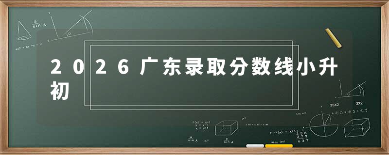 2026广东录取分数线小升初