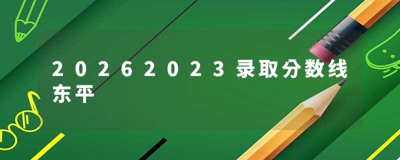 20262023录取分数线东平