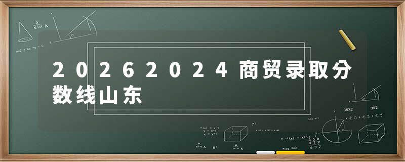 20262024商贸录取分数线山东