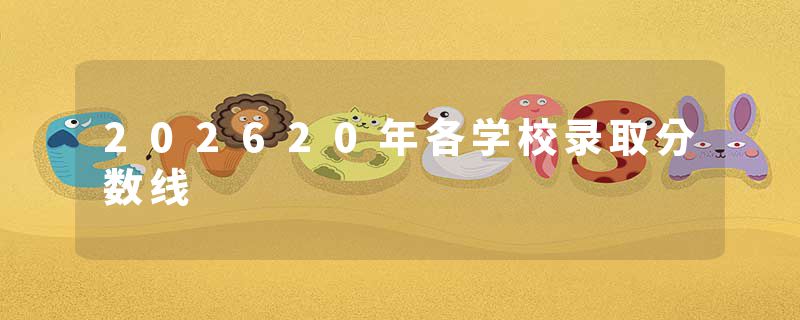 202620年各学校录取分数线