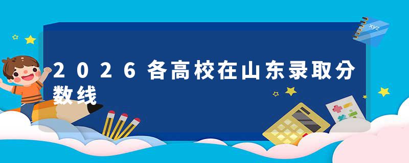 2026各高校在山东录取分数线