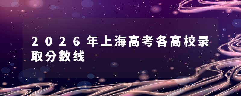2026年上海高考各高校录取分数线