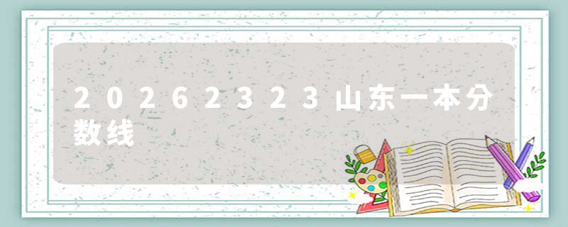 20262323山东一本分数线