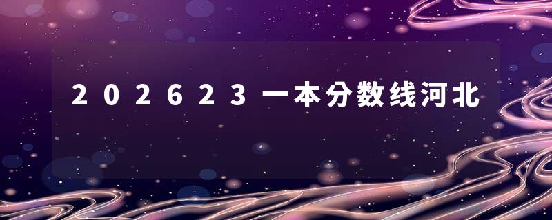 202623一本分数线河北