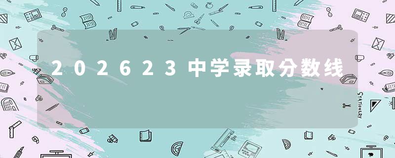 202623中学录取分数线