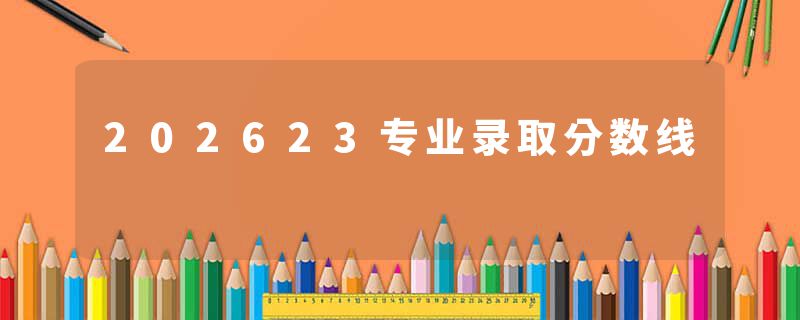 202623专业录取分数线