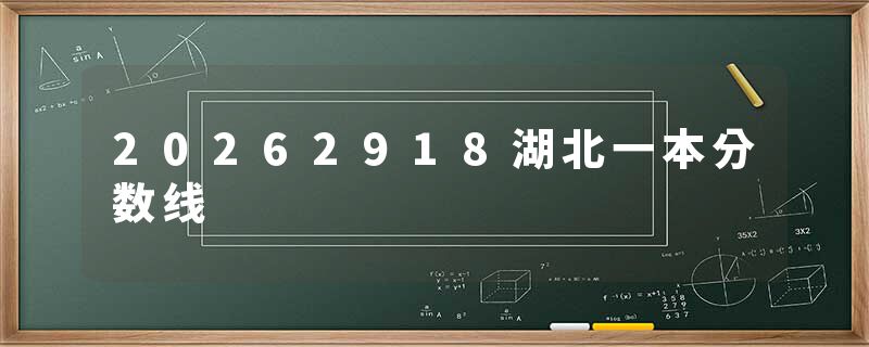 20262918湖北一本分数线