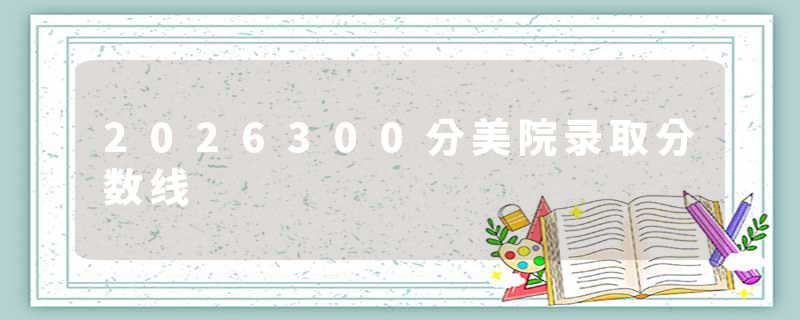 2026300分美院录取分数线