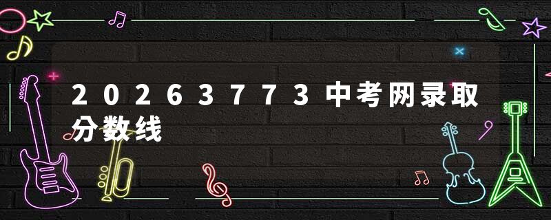 20263773中考网录取分数线