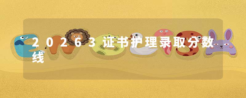 20263证书护理录取分数线