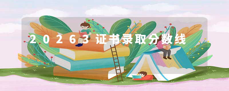 20263证书录取分数线