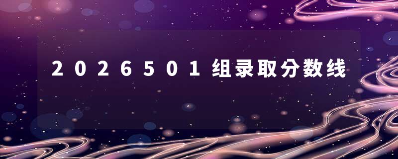 2026501组录取分数线