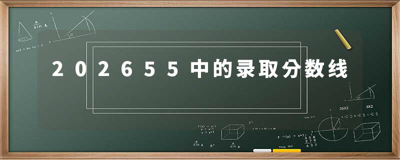 202655中的录取分数线