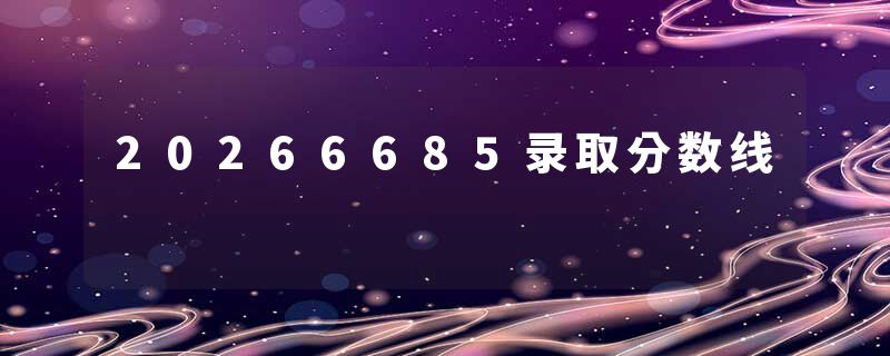 20266685录取分数线