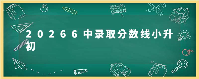 20266中录取分数线小升初