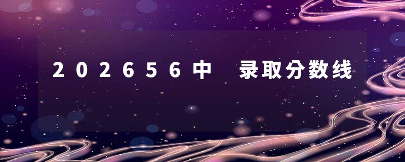 202656中 录取分数线