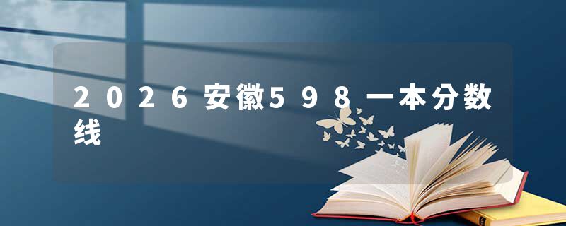 2026安徽598一本分数线