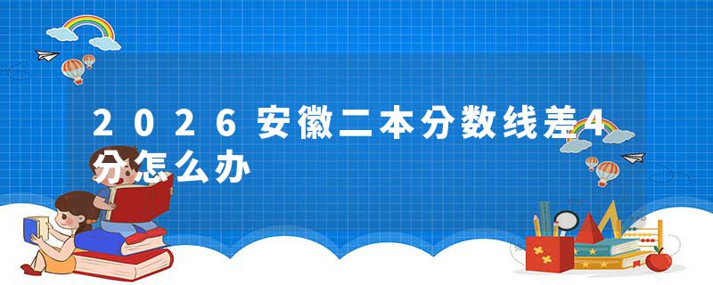 2026安徽二本分数线差4分怎么办