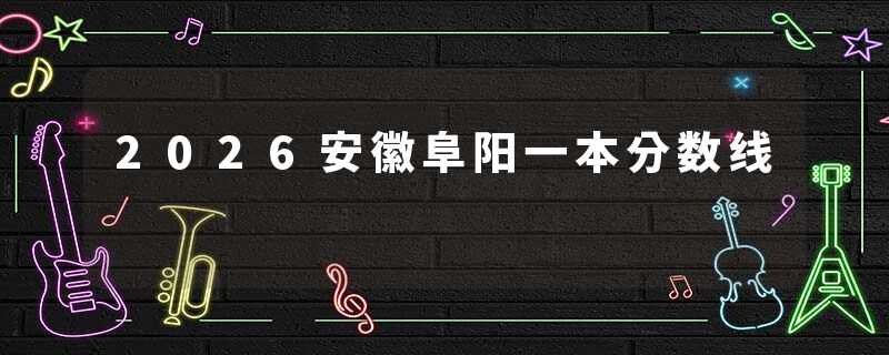 2026安徽阜阳一本分数线