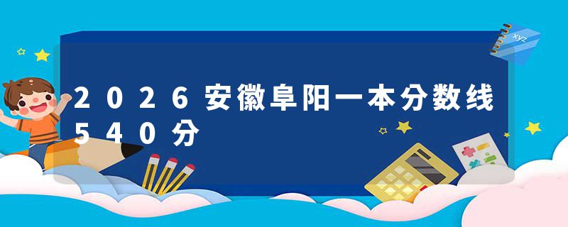 2026安徽阜阳一本分数线540分