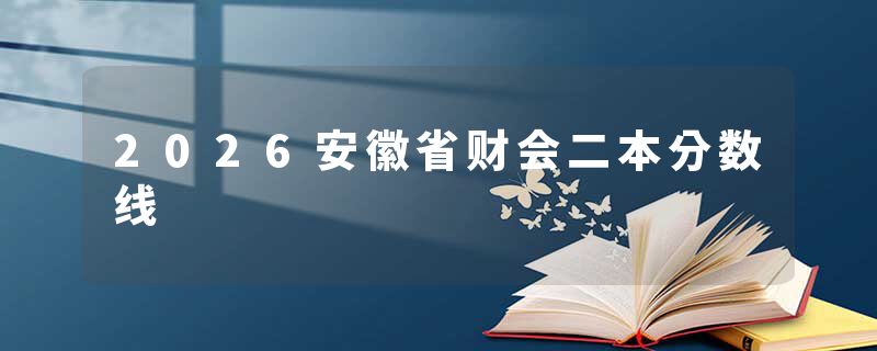 2026安徽省财会二本分数线