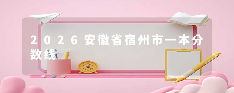 2026安徽省宿州市一本分数线