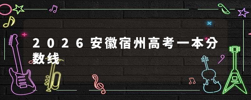 2026安徽宿州高考一本分数线