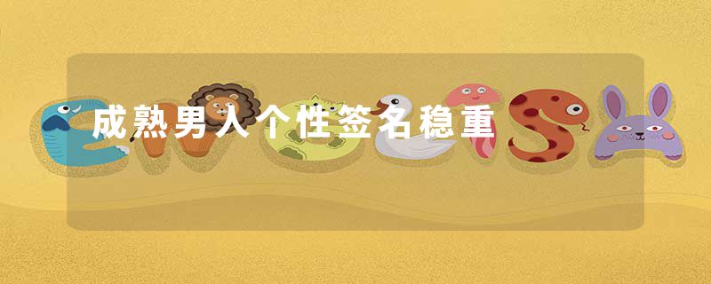 成熟男人个性签名稳重