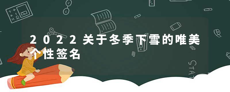 2022关于冬季下雪的唯美个性签名