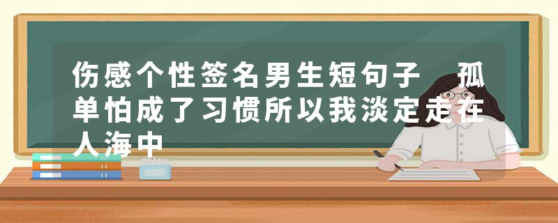 伤感个性签名男生短句子 孤单怕成了习惯所以我淡定走在人海中
