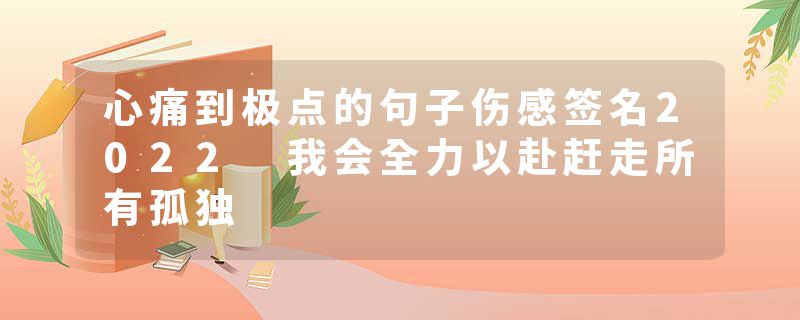 心痛到极点的句子伤感签名2022 我会全力以赴赶走所有孤独