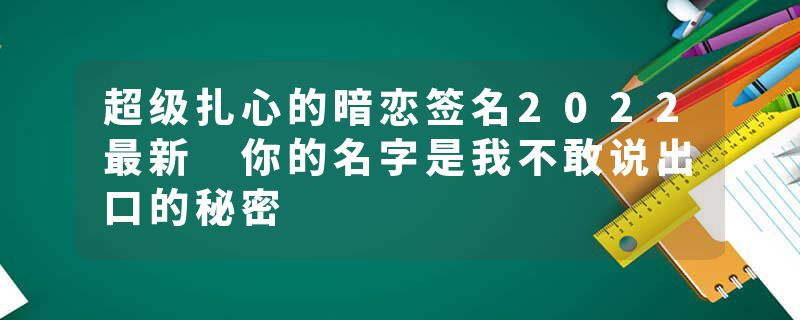 超级扎心的暗恋签名2022最新 你的名字是我不敢说出口的秘密