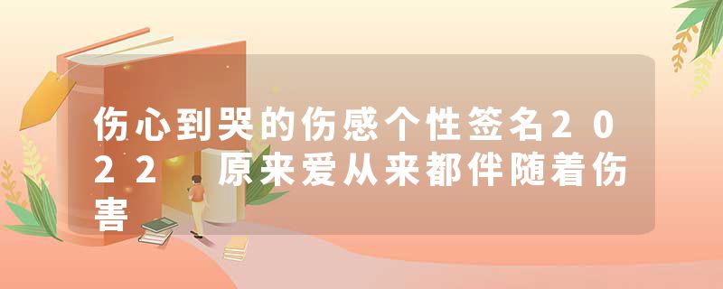 伤心到哭的伤感个性签名2022 原来爱从来都伴随着伤害
