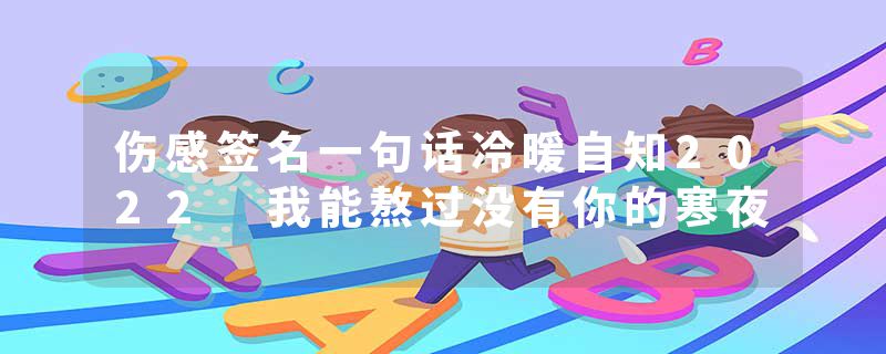伤感签名一句话冷暖自知2022 我能熬过没有你的寒夜