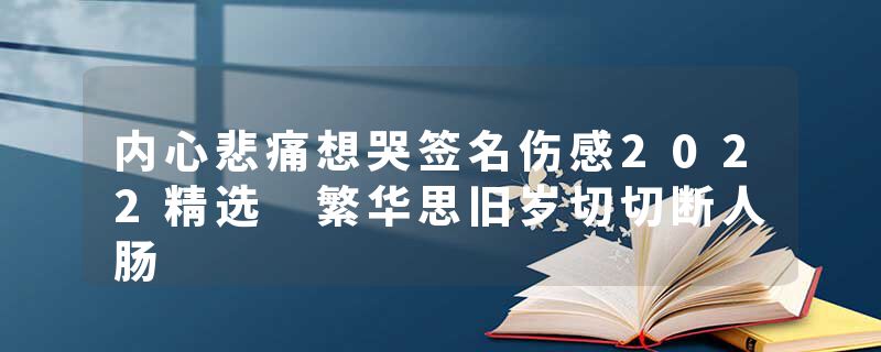 内心悲痛想哭签名伤感2022精选 繁华思旧岁切切断人肠