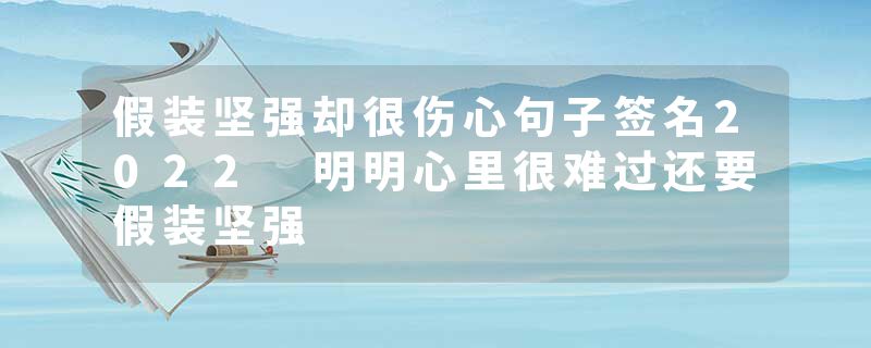 假装坚强却很伤心句子签名2022 明明心里很难过还要假装坚强