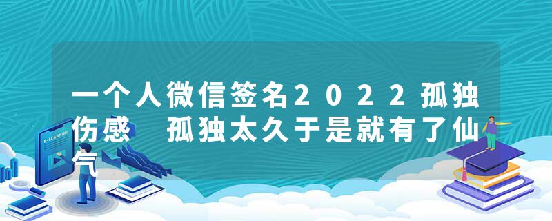 一个人微信签名2022孤独伤感 孤独太久于是就有了仙气