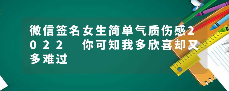 微信签名女生简单气质伤感2022 你可知我多欣喜却又多难过