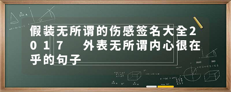假装无所谓的伤感签名大全2017 外表无所谓内心很在乎的句子