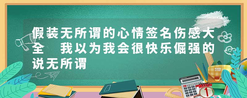 假装无所谓的心情签名伤感大全 我以为我会很快乐倔强的说无所谓