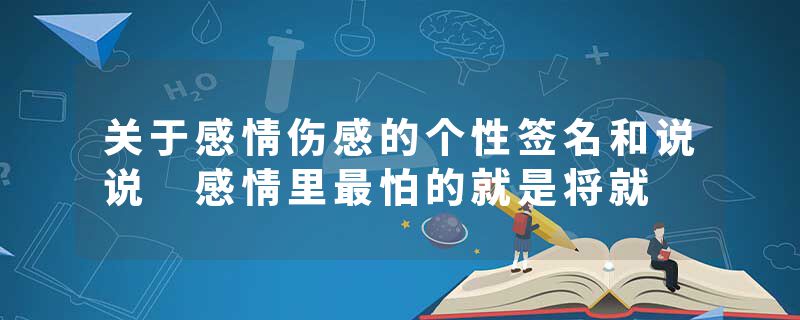 关于感情伤感的个性签名和说说 感情里最怕的就是将就