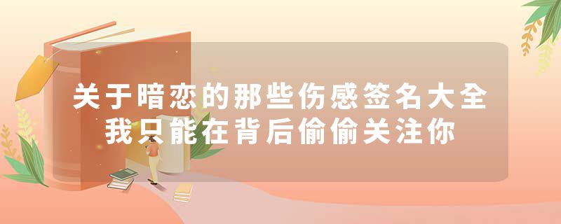 关于暗恋的那些伤感签名大全 我只能在背后偷偷关注你