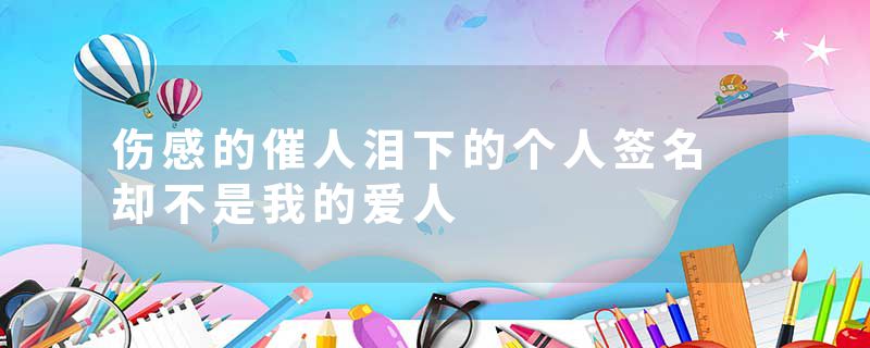 伤感的催人泪下的个人签名 却不是我的爱人