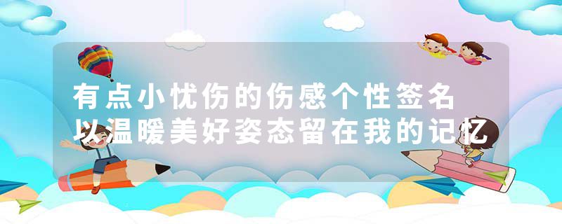 有点小忧伤的伤感个性签名 以温暖美好姿态留在我的记忆