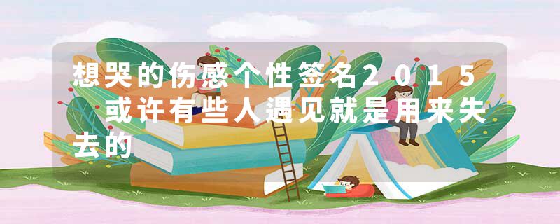 想哭的伤感个性签名2015 或许有些人遇见就是用来失去的