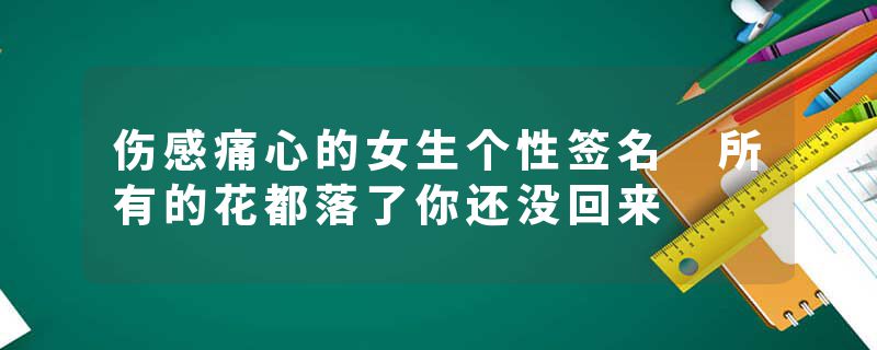 伤感痛心的女生个性签名 所有的花都落了你还没回来