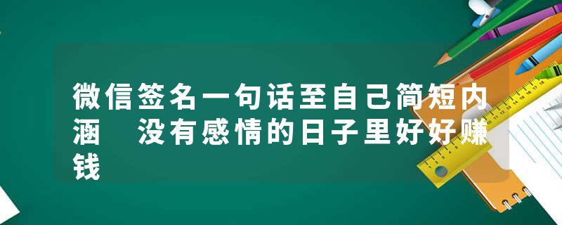 微信签名一句话至自己简短内涵 没有感情的日子里好好赚钱